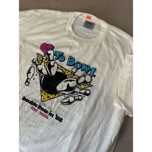 Vintage love‎ to bowl T Shirt XL 90s Art To Wear Single Stitch